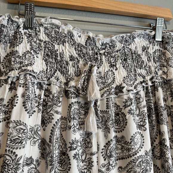 Salty Lemon Paisley Print Pull On Pants Beach Boho Lightweight Resort L - Picture 3 of 6